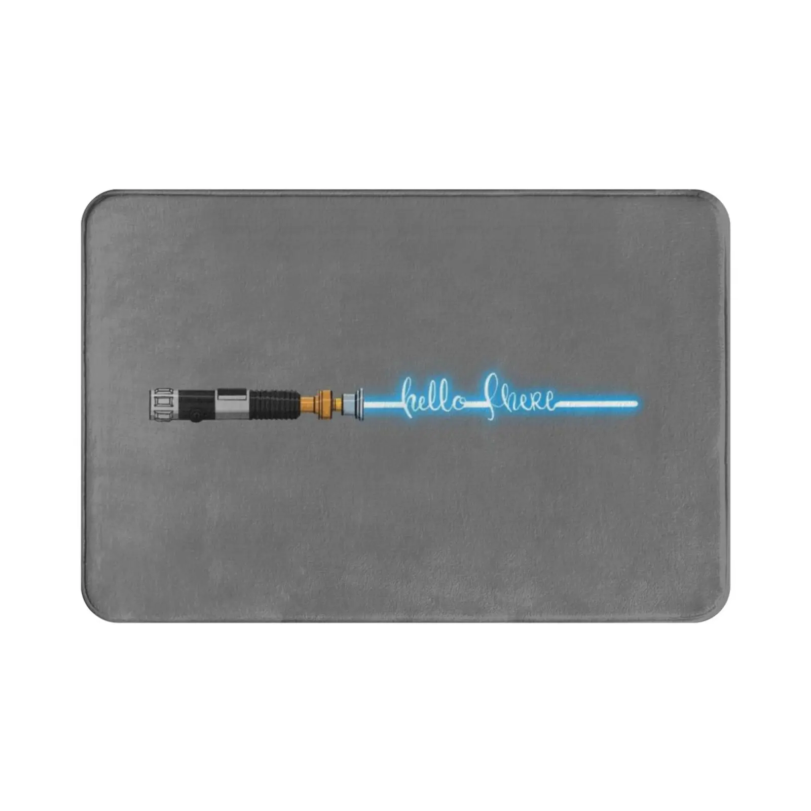 Hello There Carpet Mat Rug Cushion Soft Obi Hello Wars Saber There Star Light Blue