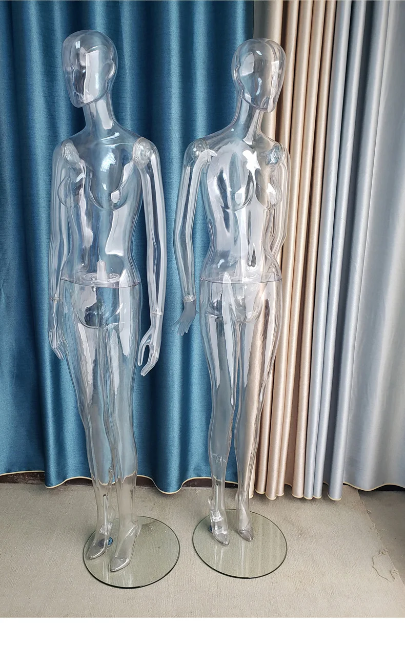 Transparent Female Mannequin Whole Body 3D Shooting Display Rack Transparent Model