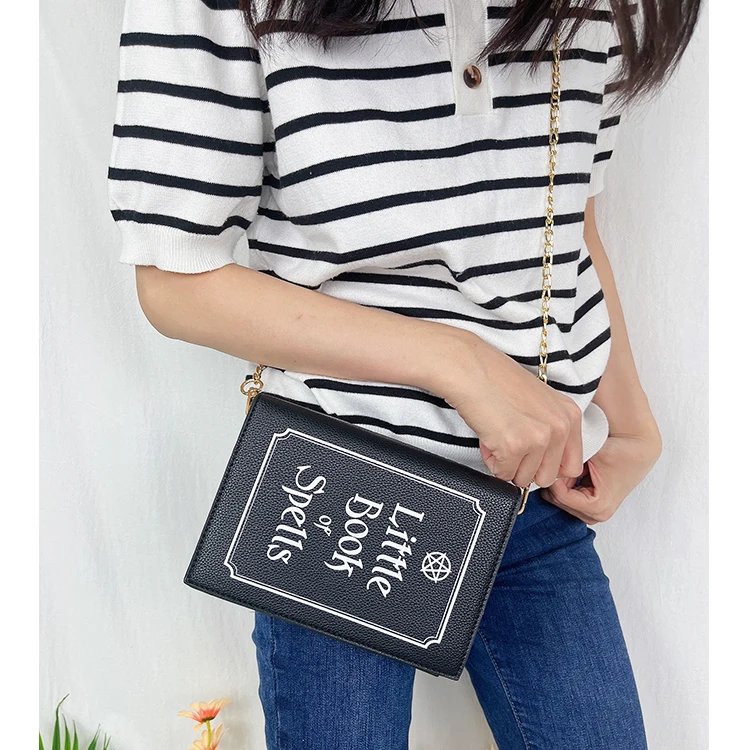 Black Magic Book of Spells Clutch Bag for Women Fashion Chain Shoulder Bag Small Purses and Handbags Female Crossbody Bag 2021