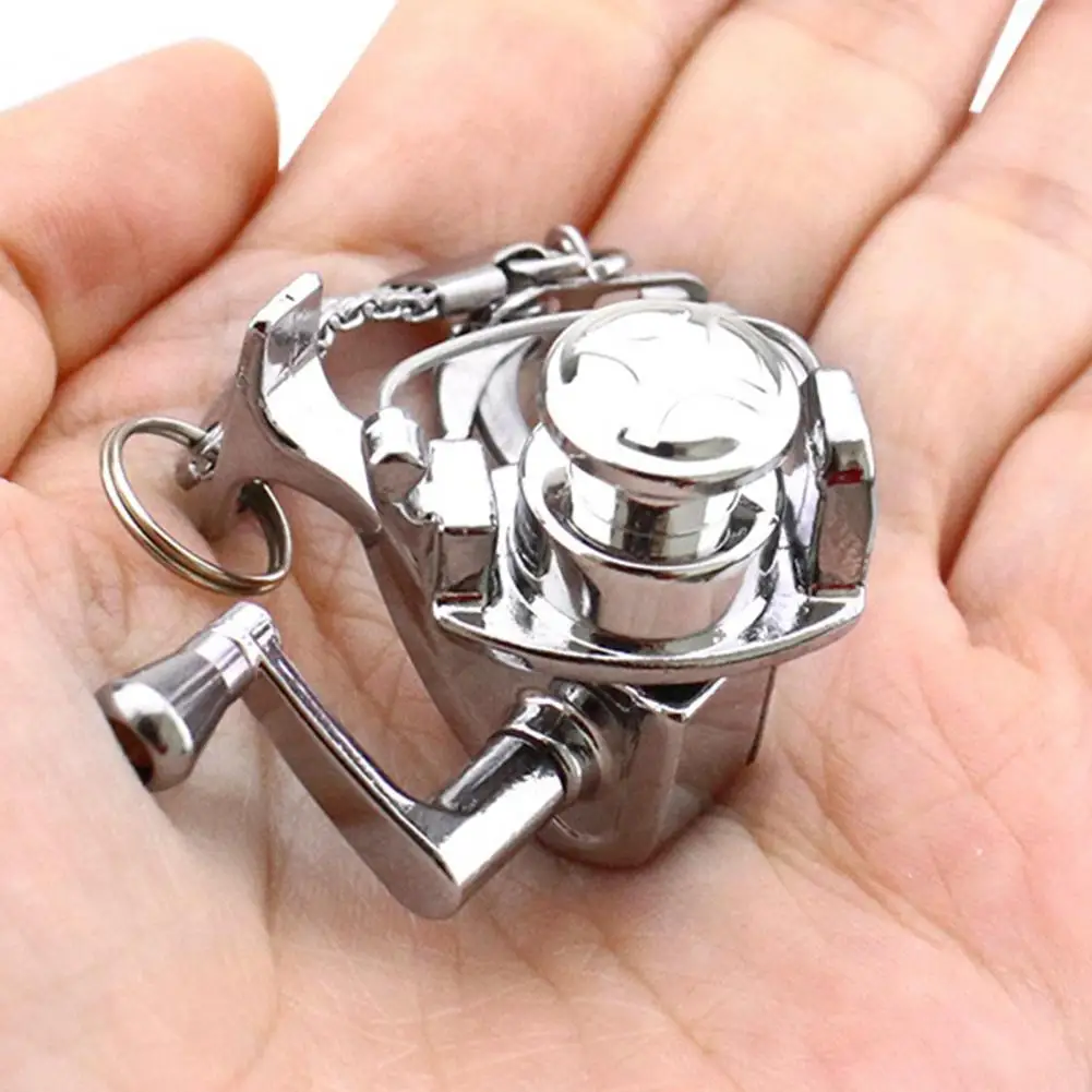 

Alloy Reel Drum Pendant Keychain Key Ring Mini Miniature Sea Fishing Tackle