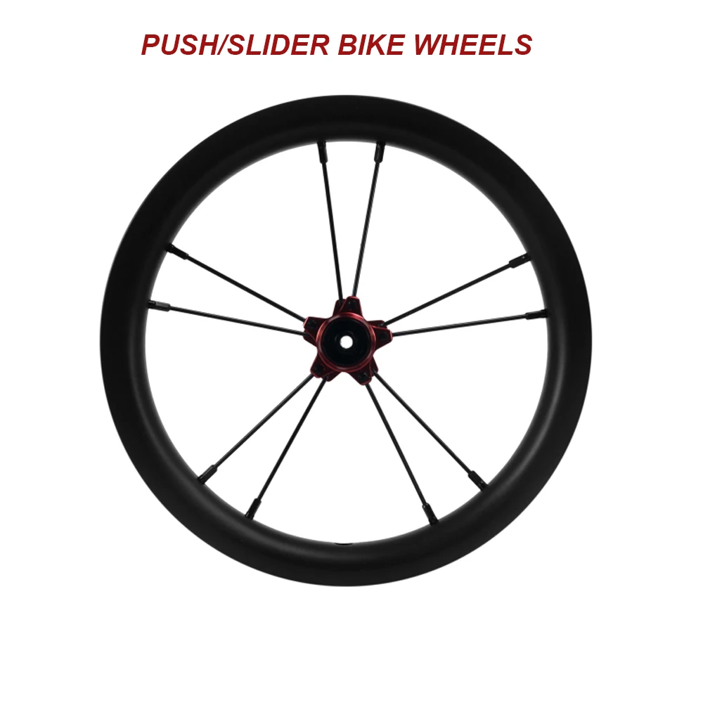 New 12 inch 25mm Slide car scooter push bike UD matte full carbon fibre bicycle wheels clincher rims 12er