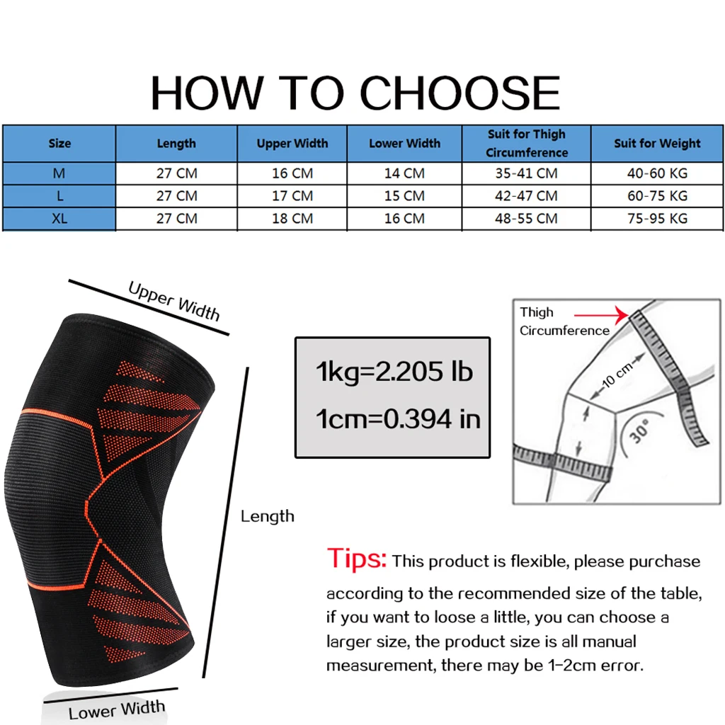 1 PC Elastic Knee Pads Sports Gym Fitness Gear Nylon Kneepad Brace Running Basketball Protector Volleyball Support