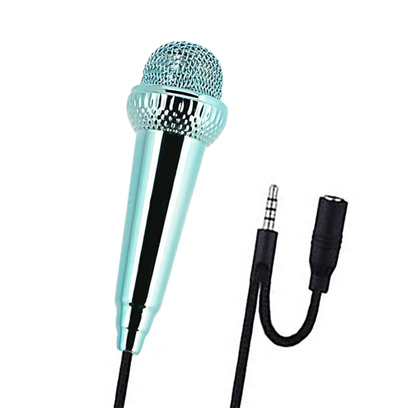 3.5mm Female Male Wired Hole Mini Karaoke Condenser Microphone For Phone Computer Mini Phone Mic Portable Handheld Microphones