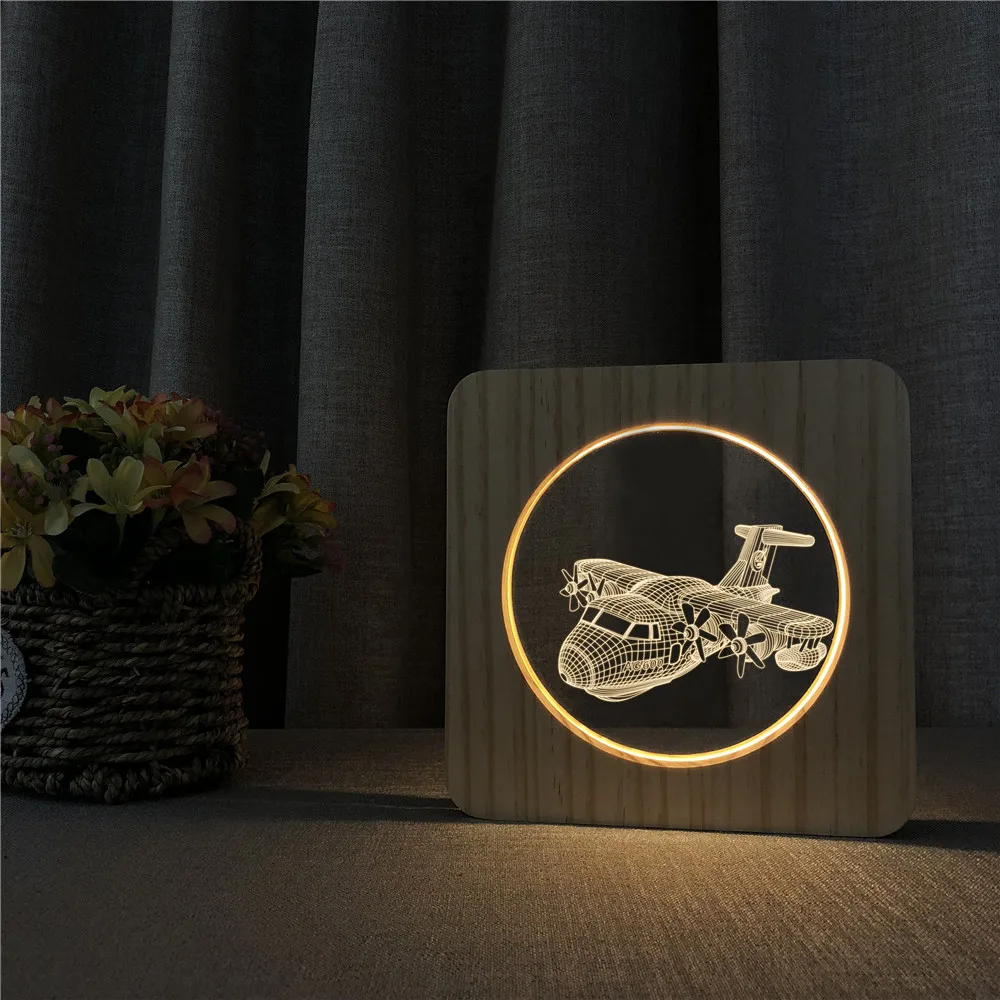 

Glider Flyying Plane 3D LED Arylic Panel Night Table Light Switch Control Carving Lamp for Children's Room Decorate Dropshipping