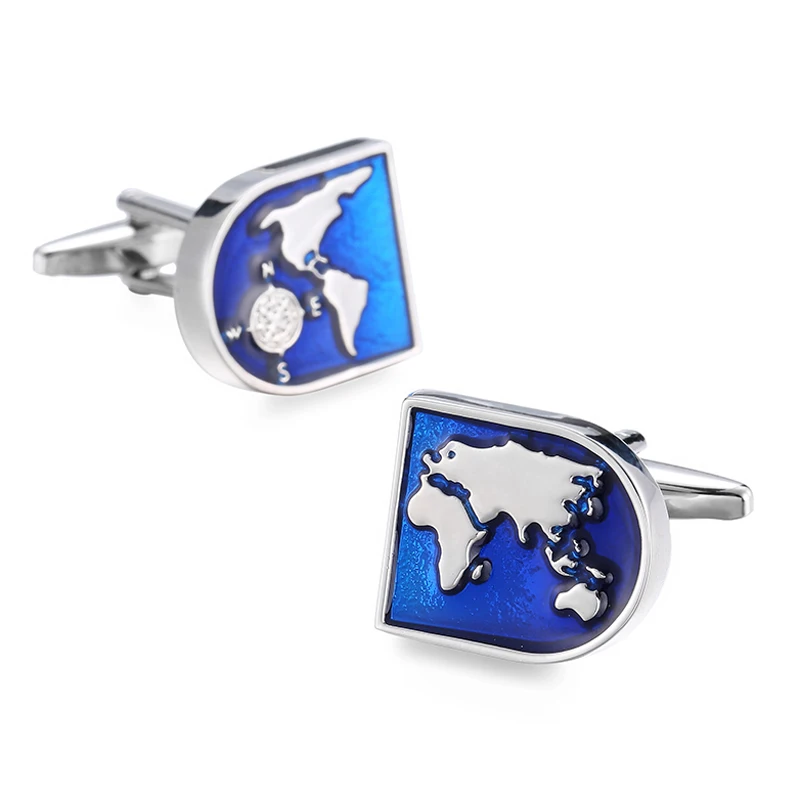 Summer new high quality brass Blue Enamel Cufflinks classic design fashion style men\'s French shirt Cufflinks