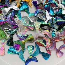 wholesale Jewelry accessories Mermaid Fish scales tail resin wedding &Mermaid exhibition crafts accessories  rhinestones 100pcs