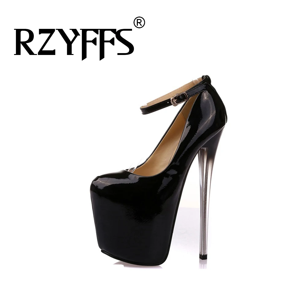 Sexy Round Toe super High Heels Shoes Woman Wedding Party Shoes 19 16  22CM BIG 50. Ladies Thin Heels Pumps Platform NN-91