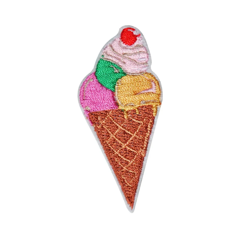 1Pcs Cartoon Sweets Lollipop Ice Cream Patches Iron On Kids Embroidered Decorative Sewing Applique for Clothes Bag DIY