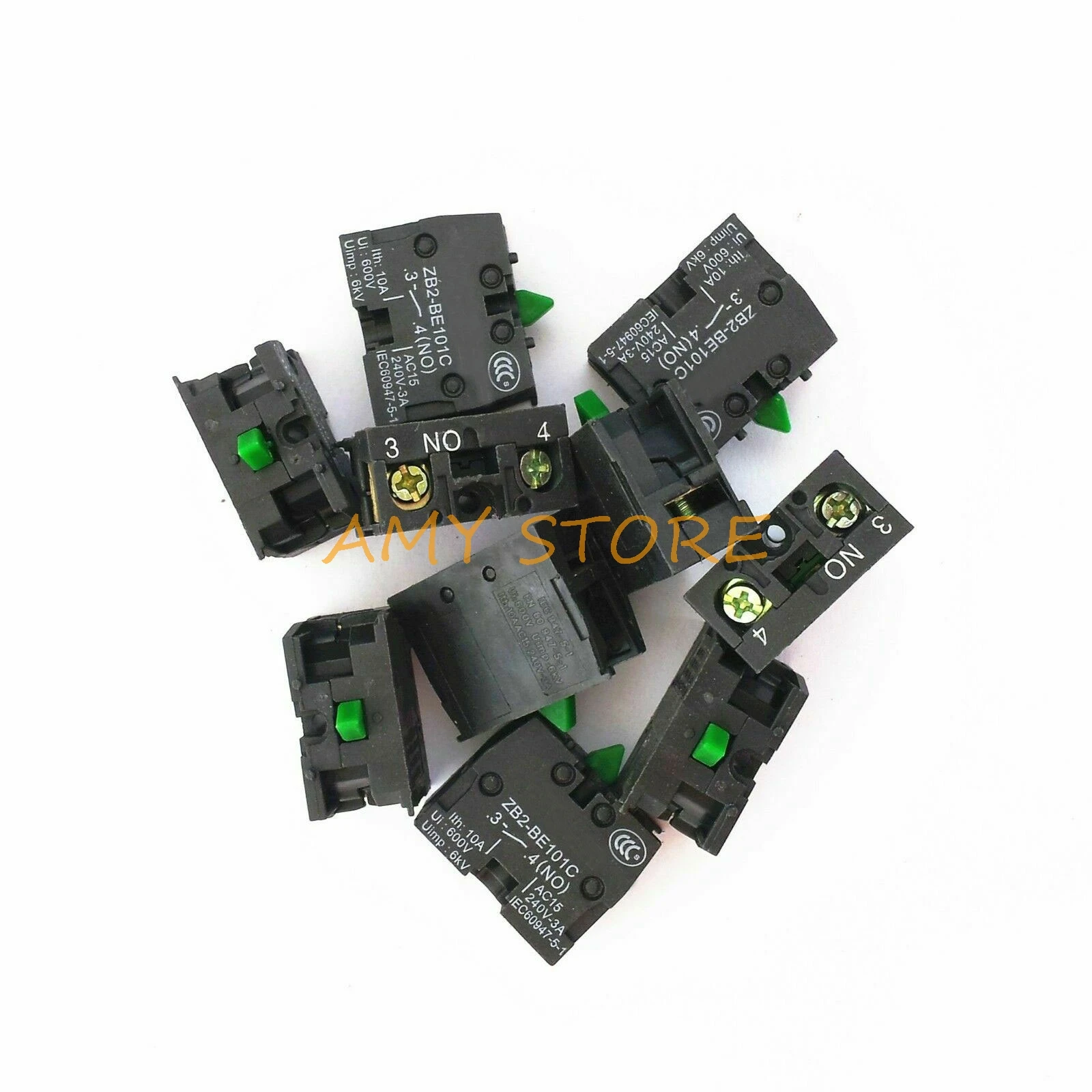 10pcs XB2 Contact Block Terminal ZB2-BE101C Normal Open NO ZB2-BE101C NC Pushbutton Joystick Switch Hoist Crane 10A 600V