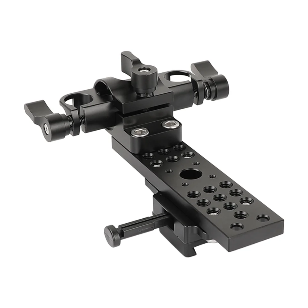 CAMVATE-Adaptador de liberación rápida v-lock hembra, placa de queso con forma rectangular y bloque de rieles de 15mm para montaje de batería de cámara DSLR