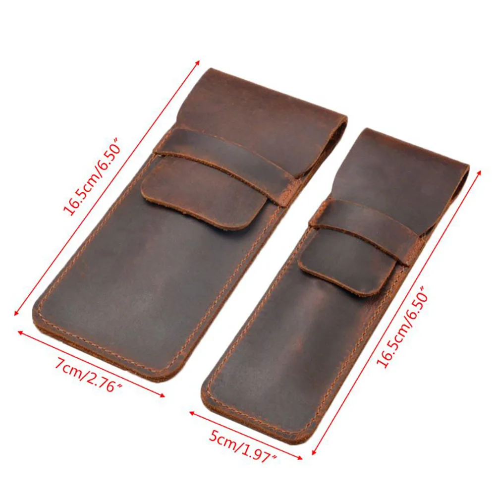 Handmadeของแท้หนังดินสอVintage Retroสไตล์Cowhideปากกากระเป๋าแว่นตาOfficeเครื่องเขียนของขวัญ