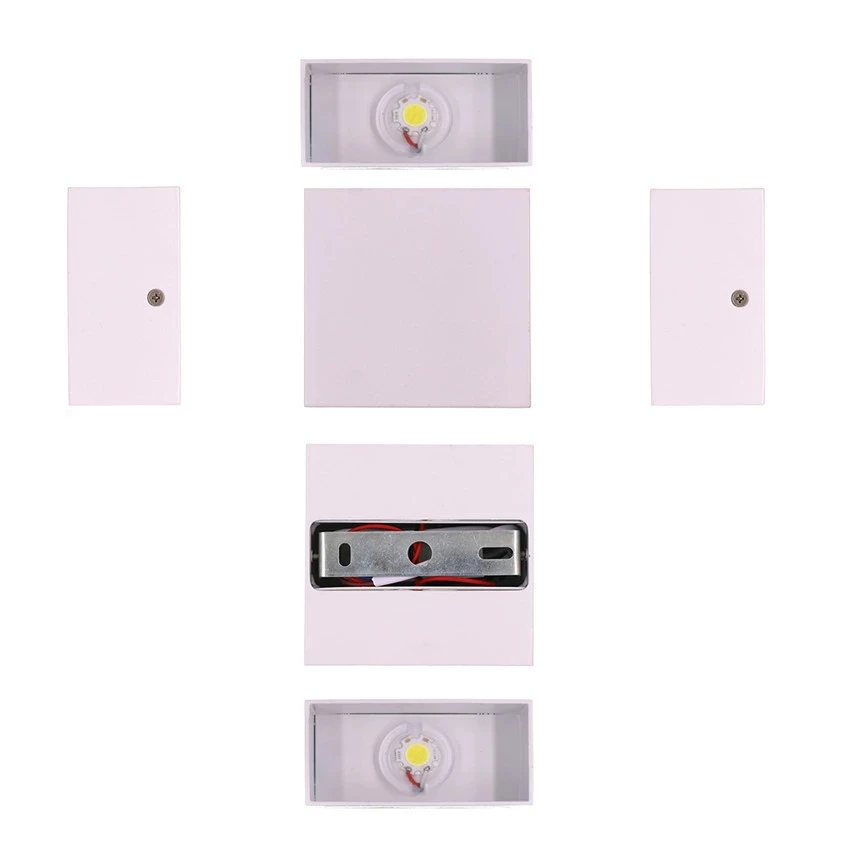 Imagem -05 - Lampada Conduziu a Parede de Alumínio Projeto Ferroviário Luz Quadrado Conduziu a Lâmpada Parede Cabeceira Quarto Decoração da Parede Artes 6w