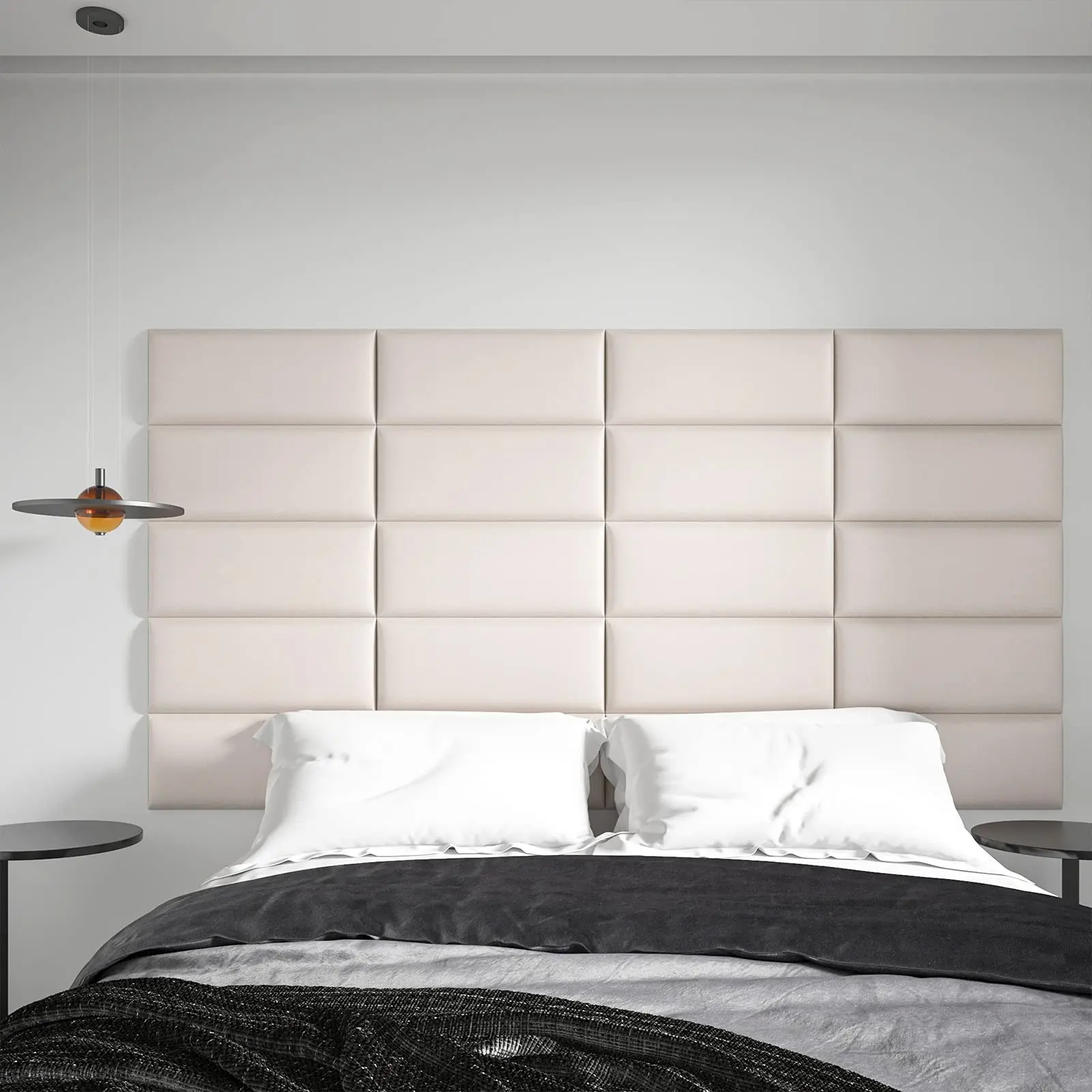 Art3d 6PCS Peel and Stick Headboard for Twin,Full and Queen in Light Pink ,Sized 25 x 60cm , 3D Upholstered  Wall Panels