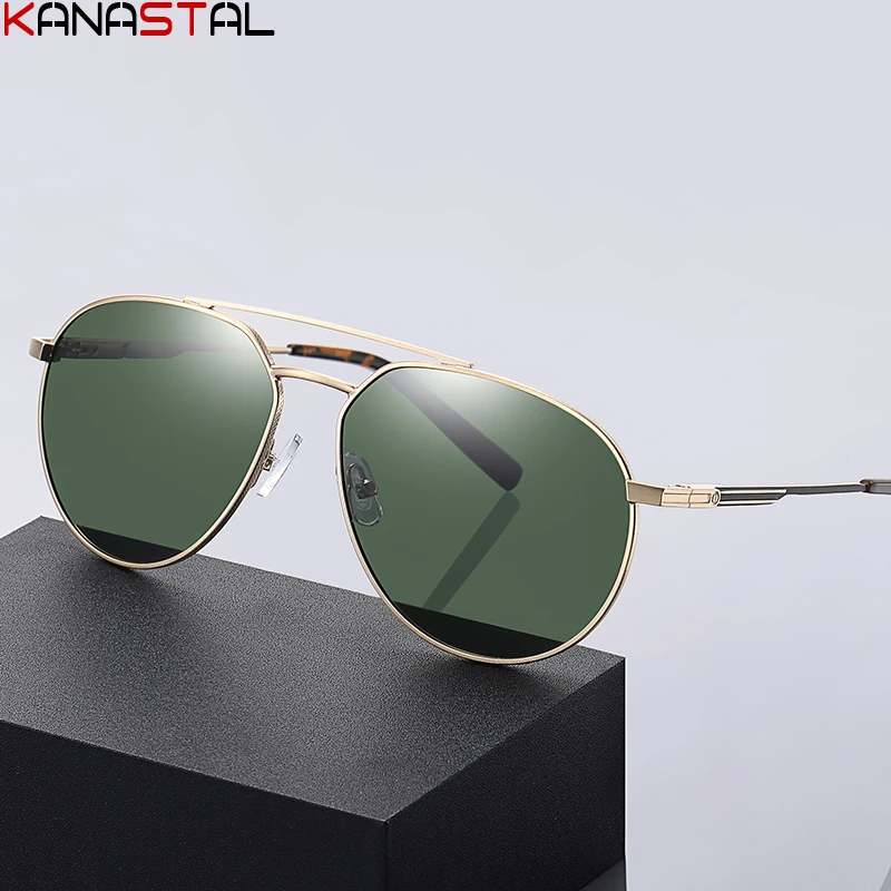 Men's Polarized Sunglasses UV400 Metal Bicolor Plating Toad Mirror Glasses Driving Outdoor Sports Cycling Men Sun Eyewear Retro