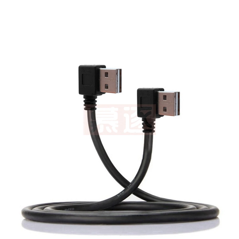 

USBЛ левый и правый удлинительный кабель для компьютера, 1 м, разъем USB 2,0 типа A, кабель с разъемом A, Hello Speed, 480 Мбит/с, черный