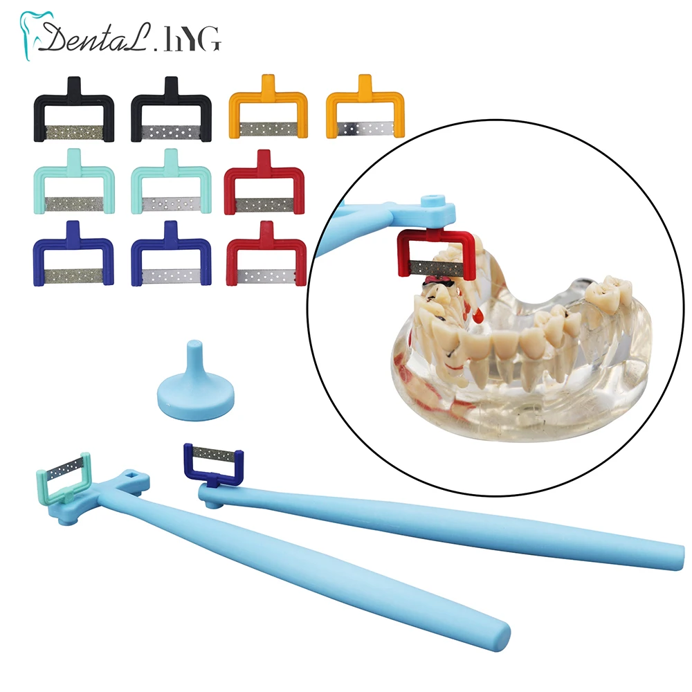 Dental IPR Stripping Kit For Polishing Teeth Surface Cleaning with 10pcs Strips Dentist Dental Lab Tools