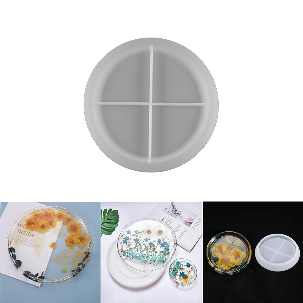 1 Pcs Tea Cup cross Coaster Stripe Bottom Plate UV Silicone Epoxy Resin Mold For DIY Crafts Home Table Decoration Making Tools