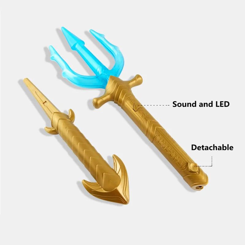 60Cm Movie Superhero Aquaman Trident Speelgoed Arthur Curry Orin Wapen Light Up Zwaard Led Knippert Lightstick Voor Kids Party prop Speelgoed