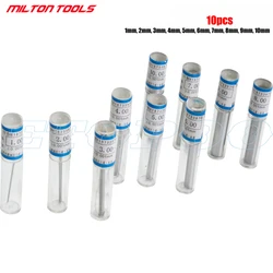 1mm,2mm,3mm,4mm,5mm,6mm,7mm,8mm,9mm,10mm Range 10Pcs Precision Pin Gauge,Smooth Plug Gauge  Hole Gauge