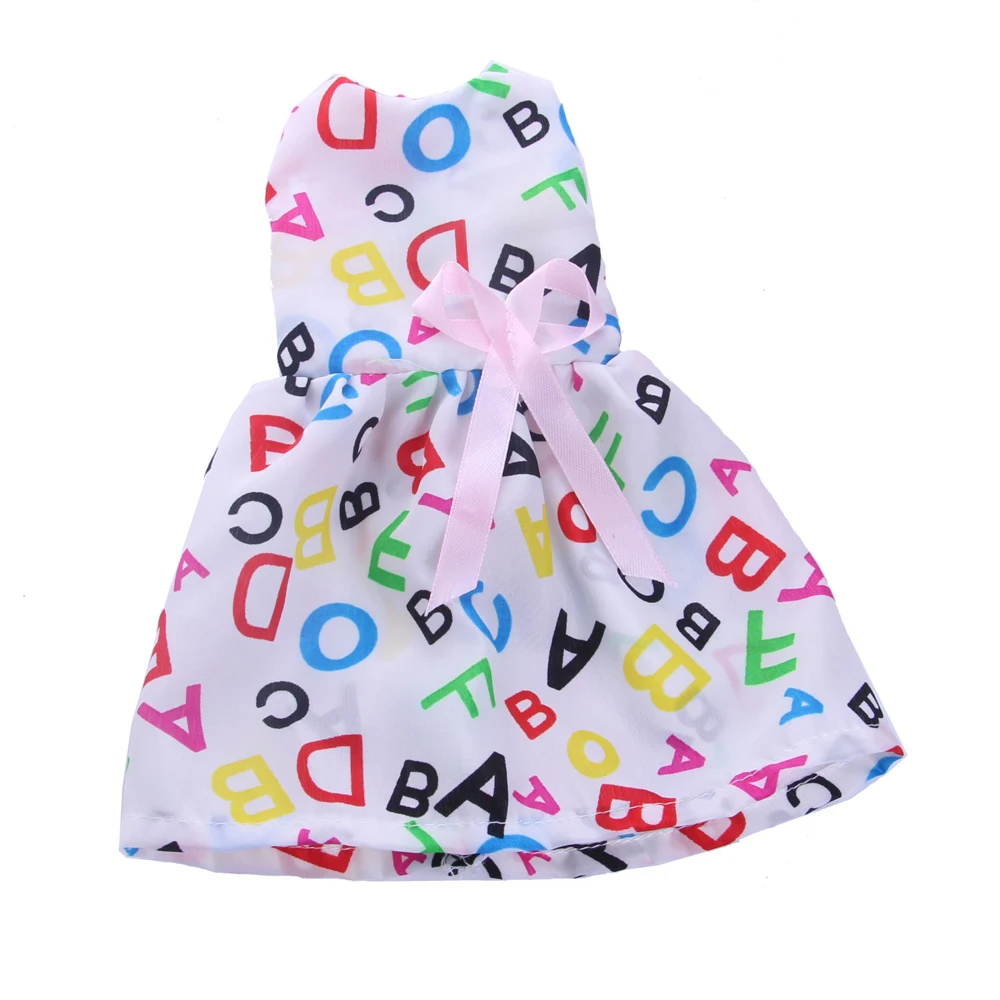 Vestido estampado de faldas de muñeca para muñeca de 14 pulgadas y bebé de 36Cm con impresión de dibujos animados para la vida diaria de nuestra muñeca de generación