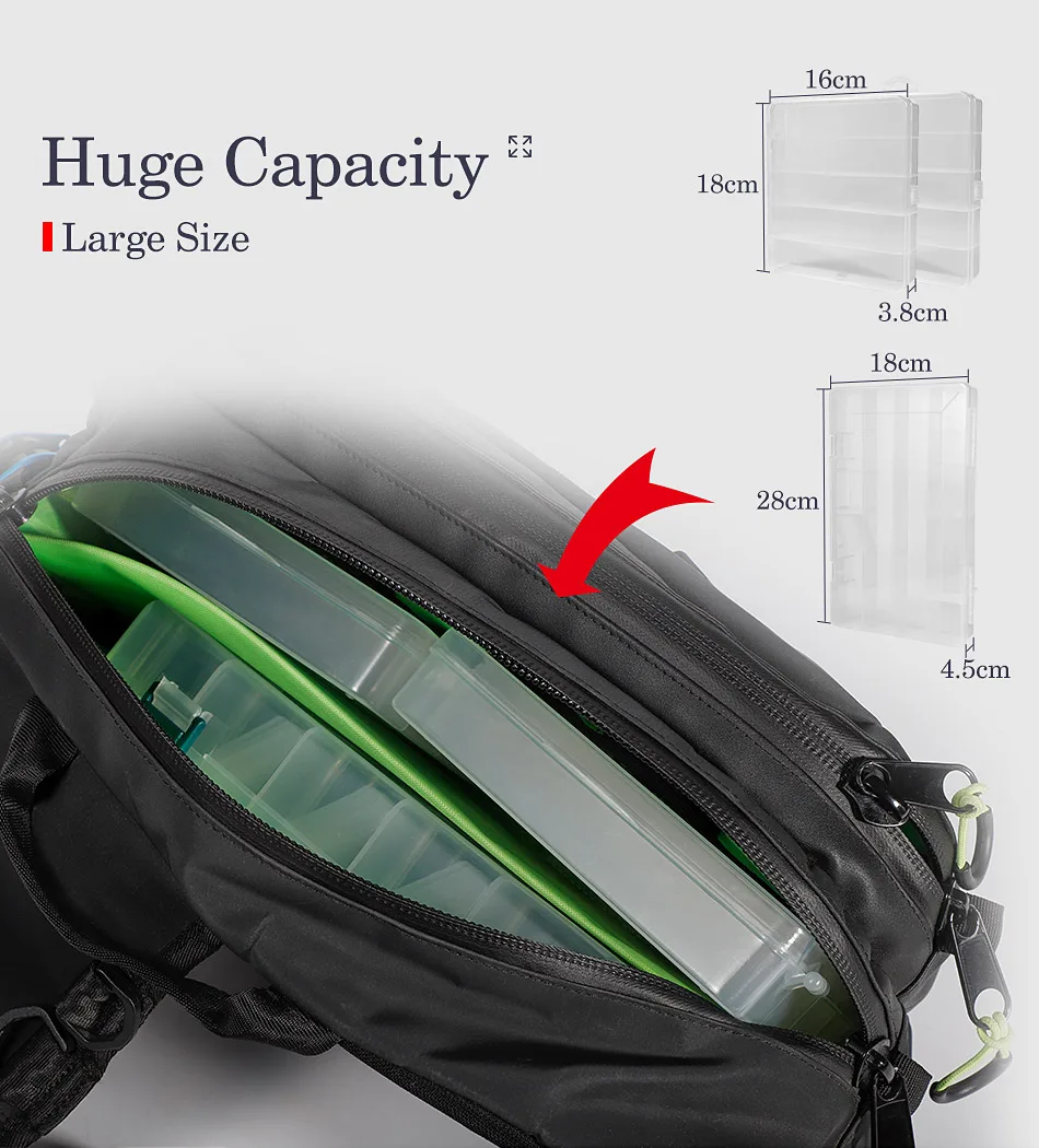 NOEBY Sling Pack Angeln Tasche Multi-funktion Tragen-beständig Wasserdicht Nylon Qualität Reise Wandern Outdoor Sport Bekämpfen – Detail 5