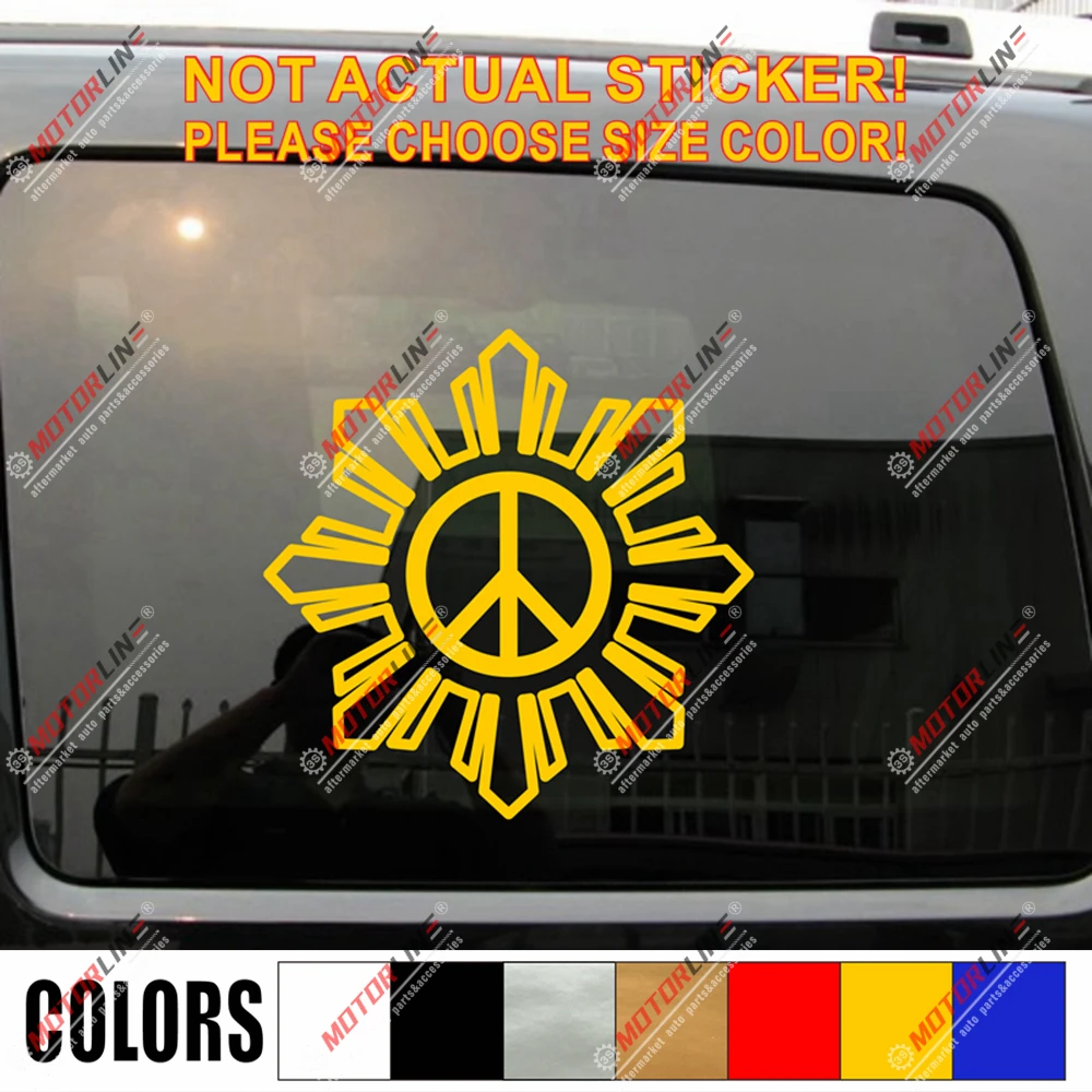 Peach Symbol Philippines Flag Sun Star Decal Sticker Car Vinyl  Filipino