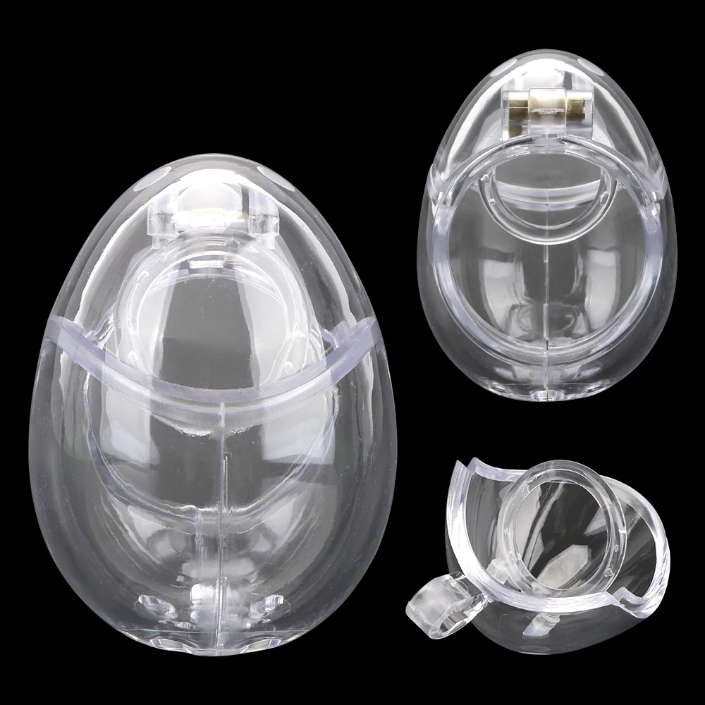 Egg Shape Fully Restraint Male Chastity Cage Lock Devices With Thorn Ring Scrotum Ball Stretcher Penis Lock Sex Toys For Men