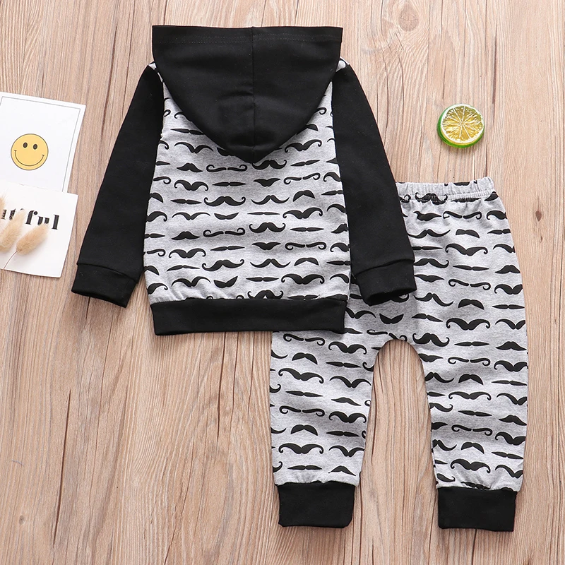 2pcs Baby Boy Clothes Set Fashion Autumn Long Sleeve Hoodie Tops Casual Pants Newborn Infant Girl Clothing 3 6 24 Months Outfits