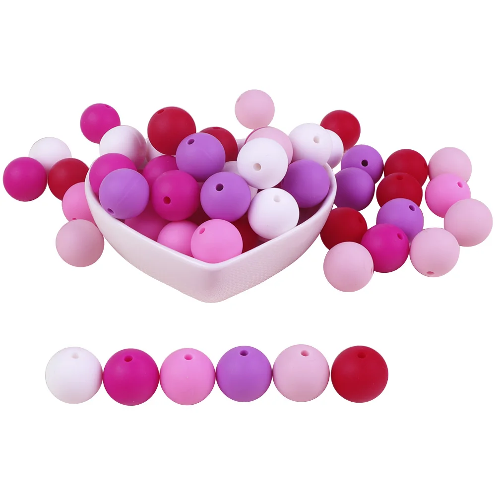 BOBO.BOX 10pcs Silicone Beads 15mm Round Perle Silicone Dentition Baby Teething Beads Pacifier Chain Accessories Baby Products