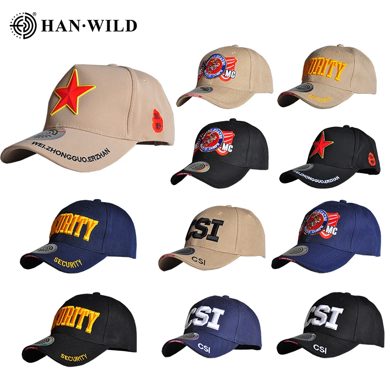 HAN WILD Embroidery Visors Hat Unisex Baseball Caps Hiking Cap Hip Hop Snapback Caps Outdoor Golf Hats Gorra Hombre Gorras