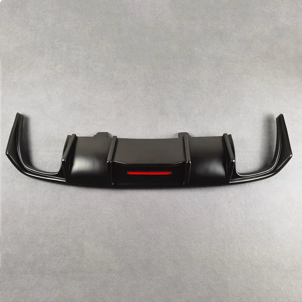 1 Piece PP Material Matte Black Car Back Spoiler Car Accessories For Volkswagen Passat CC 2013-2017 Rear Diffuser With Light