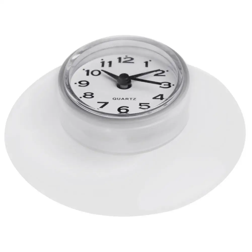 Waterproof Bath Clock Bathroom Kitchen Round Clock Suction Cup Refrigerator Mini Wall Clock Wall Mounted Clocks Decoration