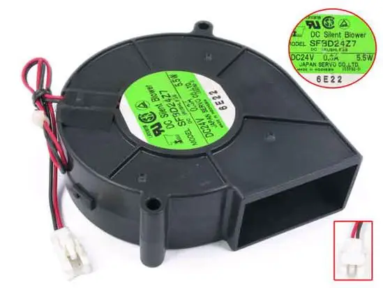 

Japan Servo SFBD24Z7 DC 24V 0.3A 5.5W 97x94x33mm 2-Wire Server Cooling Fan