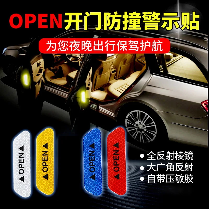 Special Promotion! Safety Reflective Warning Strip Posted on Wheel Arch Door Open Sticker Diamond Wheel Hub