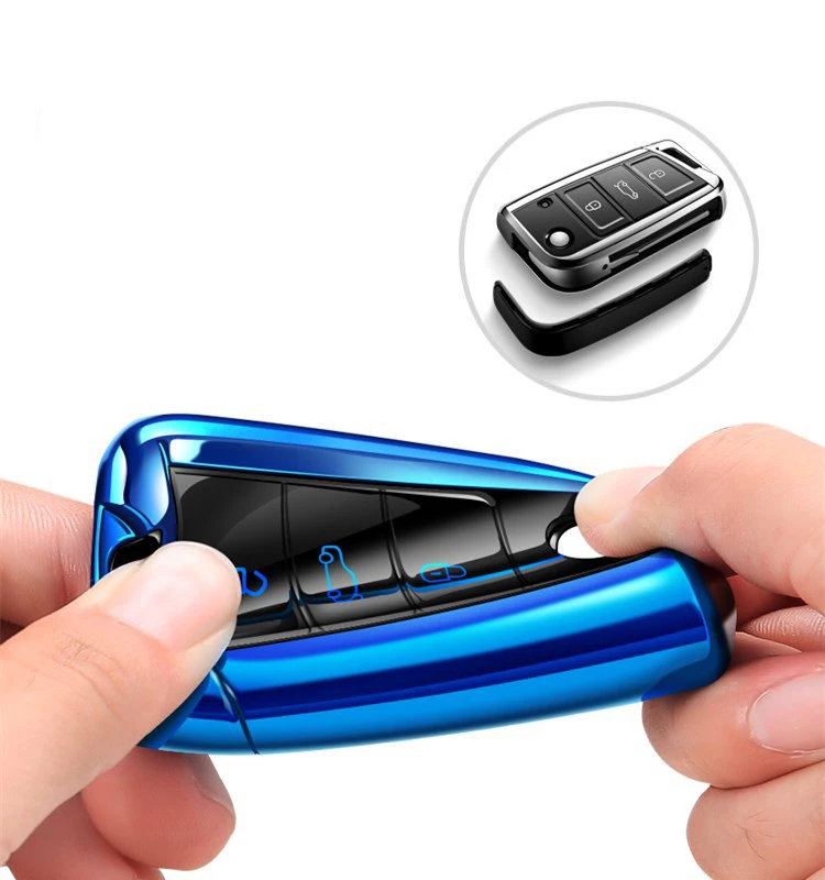 Hight quality PC + TPU key case cover Key case protective shell holder for VW New Passat Lavida Tiguan Car Holder Shell