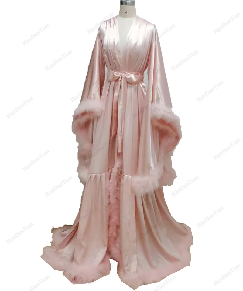 Robe en plumes sexy, robe de mariée en plumes, longueur en satin, écharpe de mariage, sur mesure, nouvelle collection