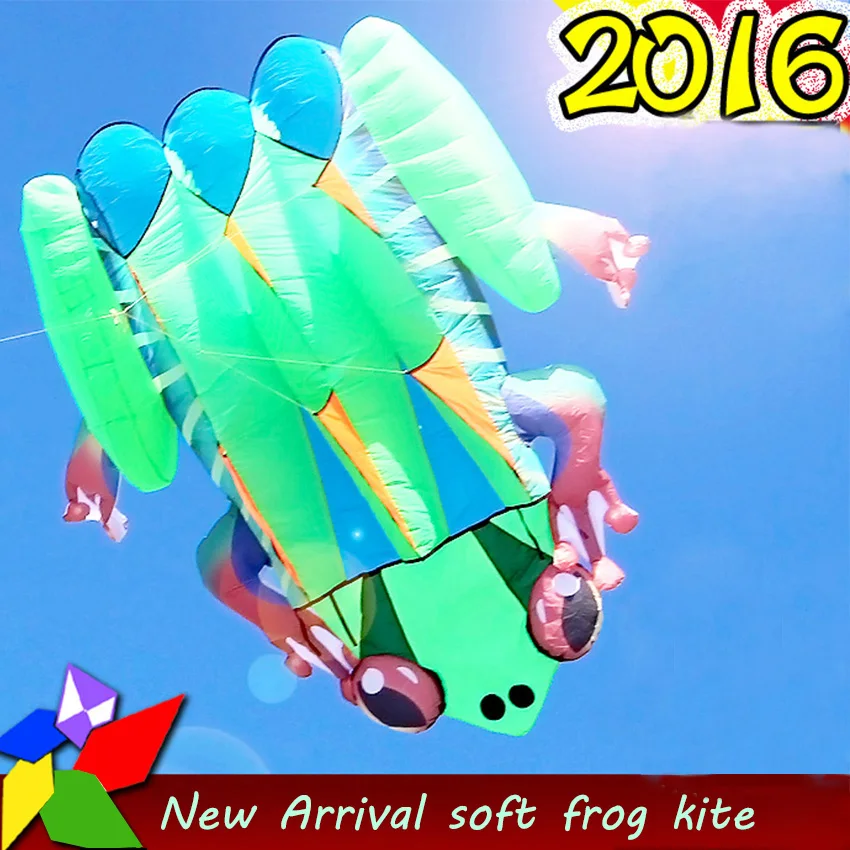 

1PC 5.5sqm soft kite 3D Huge Soft Giant Frog Kite Outdoor Sport Easy to Fly Frameless show kite 2.3m*2.45m