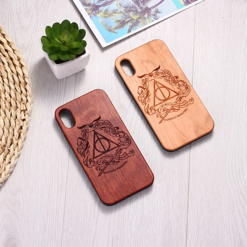 

Wizard Magical Ticket Engraved Wood Phone Case Coque Funda For iPhone15 14 14ProMax 14Plus 13Promax 13 12 11