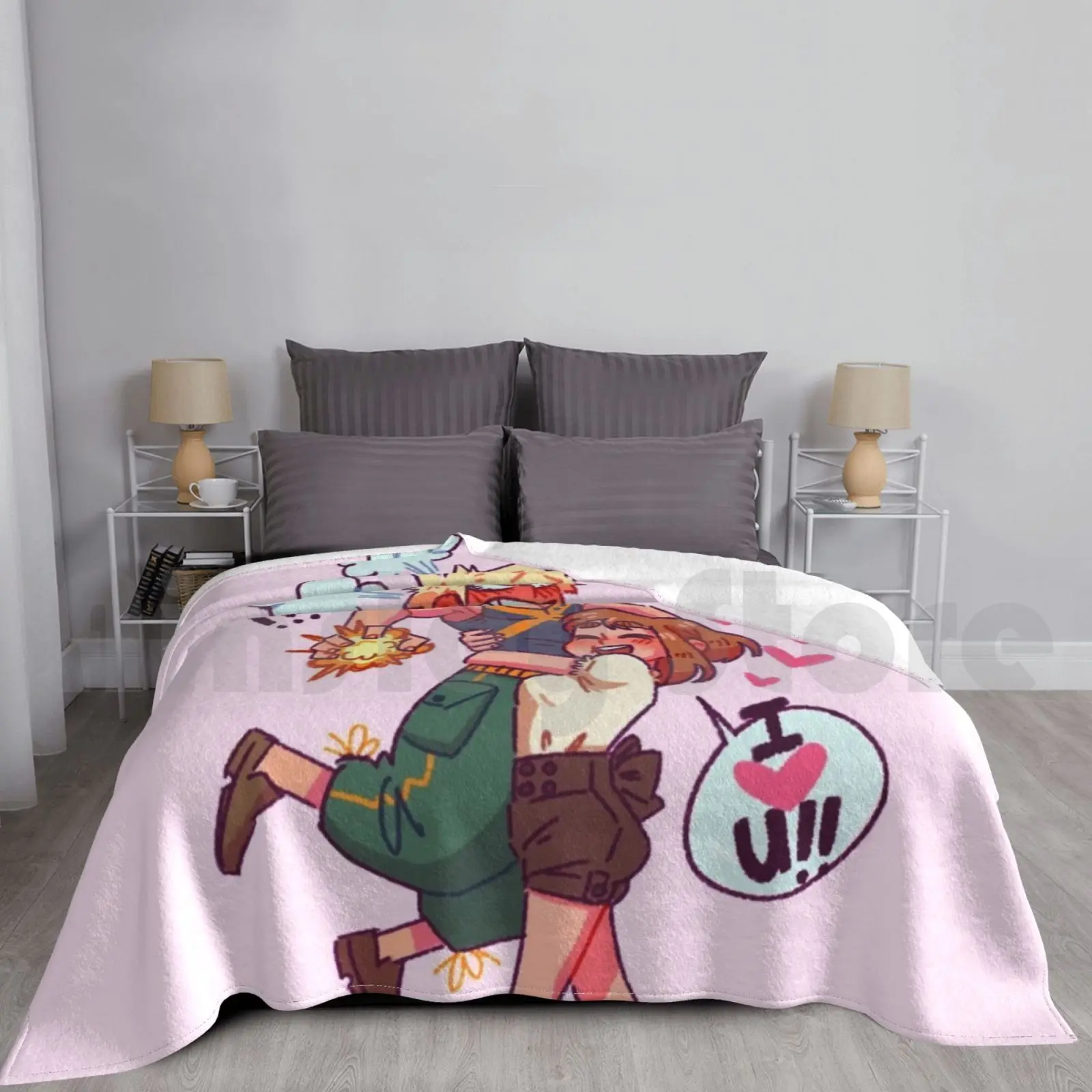 

Kacchako Hug Blanket Fashion Custom Katsuki Bakugou Ochako Uraraka Uraraka Ochako Bakugou Katsuki Mha Bnha