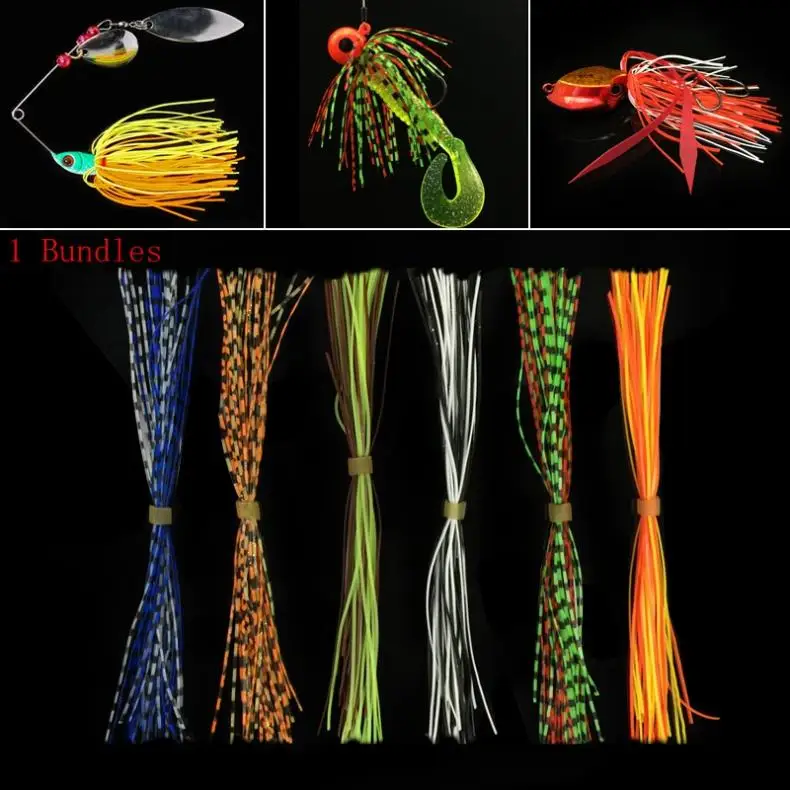 

1 Bundles Mixed Color 13cm Silicone Skirts for Spinnerbait Buzz Bait Rubber Jig Lure Squid Skirts Fly Tying Material