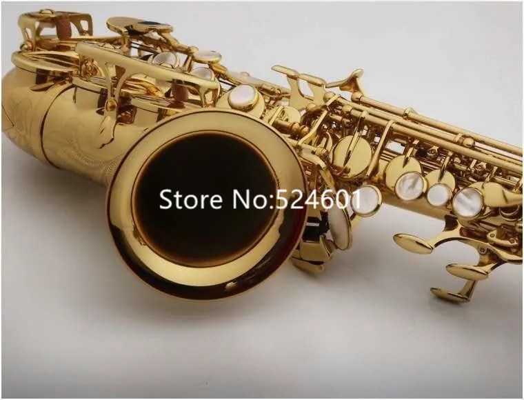 Professional Brand Curved Soprano Saxophone S-991 B Flat Gold Lacquer Popular instruments Music With Case