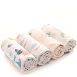 Baby Bamboo Muslin Wraps Receiving Newborns Blankets Swaddle Infant Cotton Bedding Bath Towel Sleeping