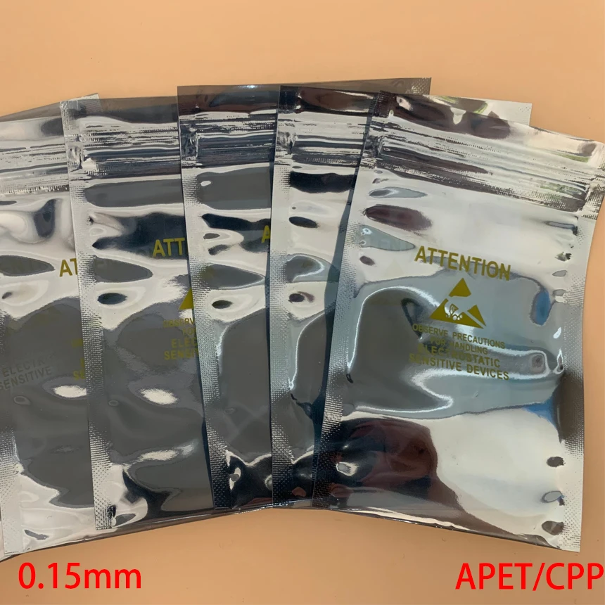 22*24cm 22x24cm 21*30mm 21x30cm AL APET CPP Self Seal ZipLock Zip Lock ATTENTION Printed ESD Anti Static Pouch Storage Bag