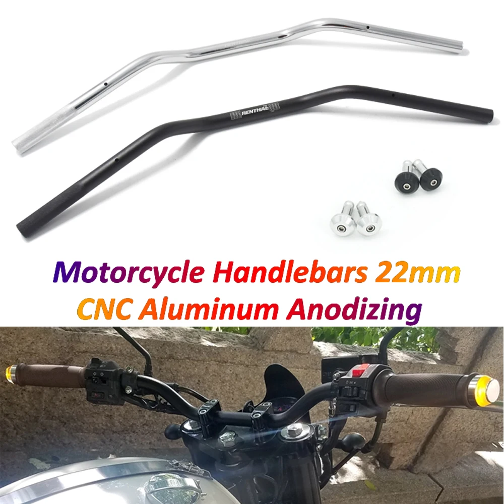 Motorcycle Handlebar 22mm for Renthal 7/8\'\' Aluminum Alloy Steering Wheel for Yamaha XJ6 MT07 MT09 Z900 FZ1 GSR 600 CB190R 752S