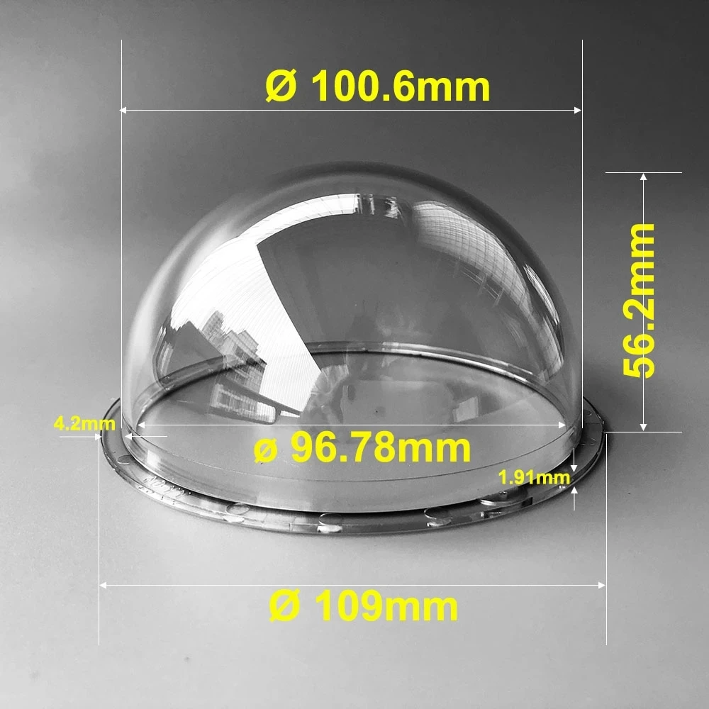 

4 Inch Acrylic Clear CCTV Camera Dome Cover Outdoor Waterproof Security Camera Housing 109x56.2mm Camera Case Antidust Cover