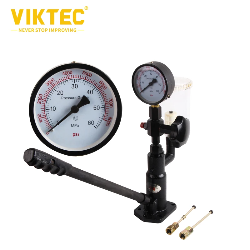 VT01599B Diesel Injector Nozzle Tester Pressure Tester Dual Scale Gauge 60MPA 8000PSI