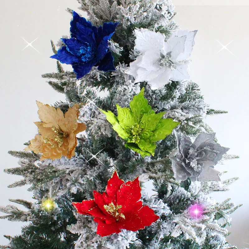 

Multicolor Christmas Simulation Flower Props Christmas Tree Decoration Accessories Holiday Events Decoration Atmosphere Supplies