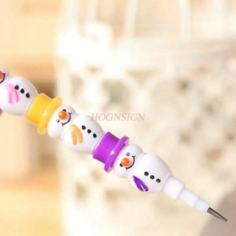 Little Snowman Cut-Free Replaceable Core (5 Sections) Pencil Student Cartoon Creative Learning Stationery