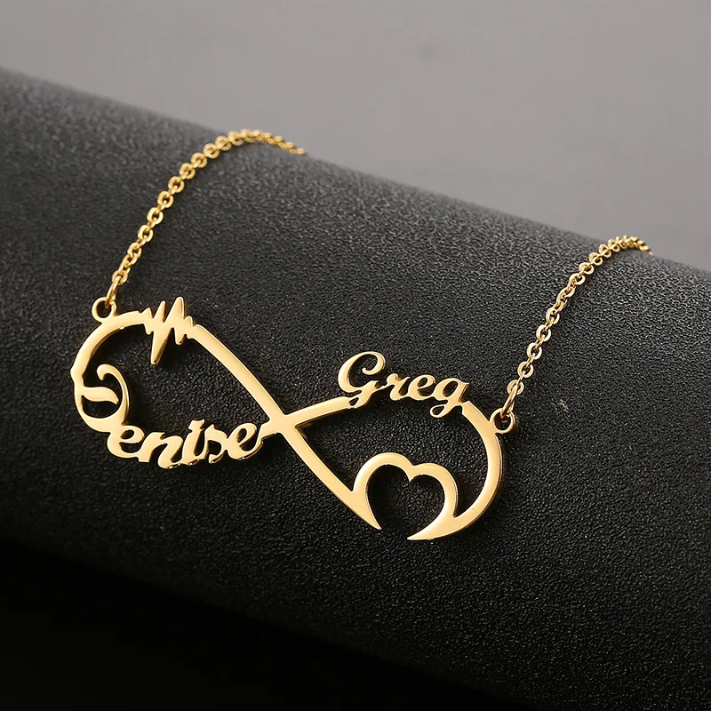 

Customize Infinite Name Layer Necklace For Women Personalized Gold Color Chains Stainless Steel Custom Name Jewelry Friend Gift