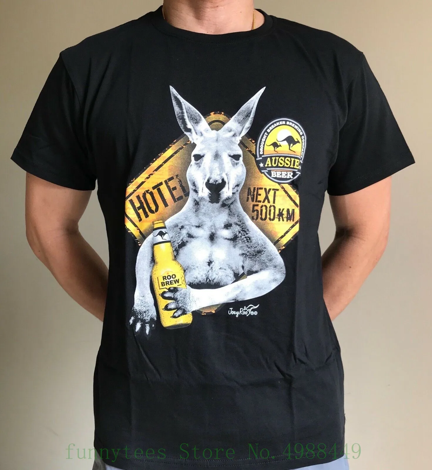 

Adult & Teenager Funny Australia Kangaroo Hotel Aussie Beer T Shirt Size Xl Youth O-Neck Tee Shirt